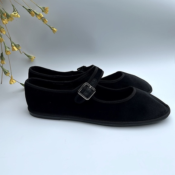 Universal Thread Halston Mary Jane Ballet Flats Black Velvet - Picture 2 of 16